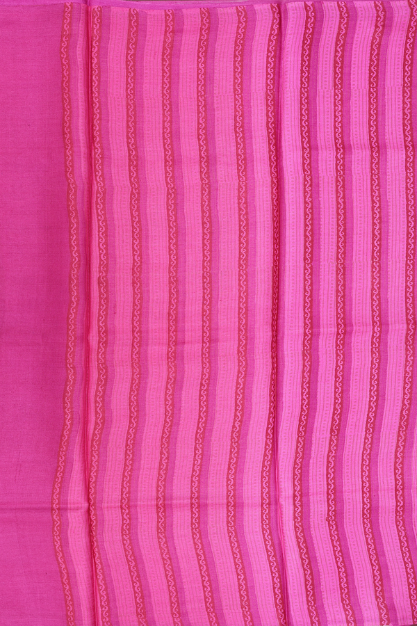 Tussar Silk Saree In Light Orange With Floral Motifs
