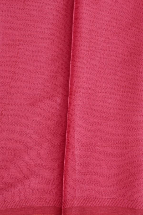 Tussar Silk Saree In Orange With Chevron Design