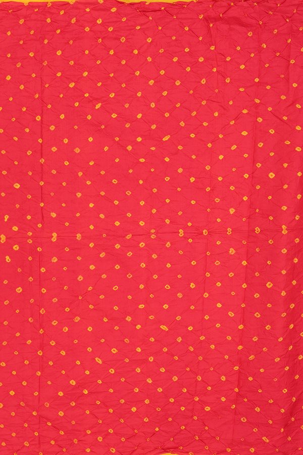 Bandhani Silk Saree In Red With Tie And Dye Design