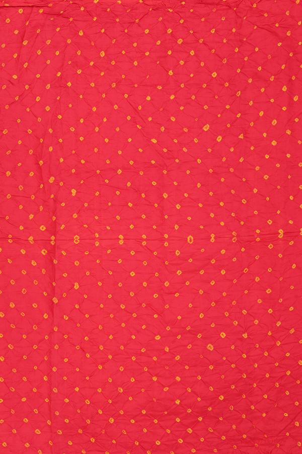 Bandhani Silk Saree In Red With Tie And Dye Design