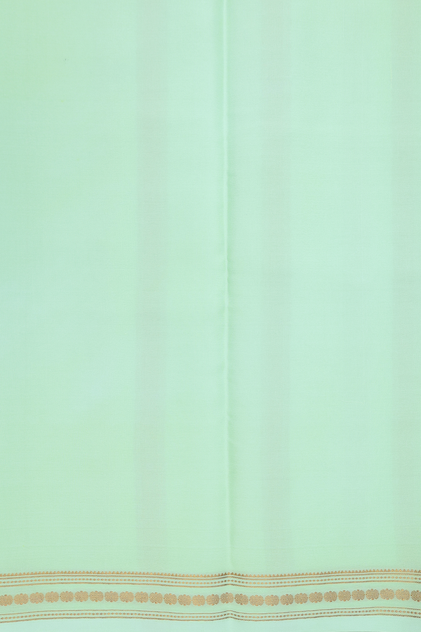Mysore Silk Saree In Mint Green With Zari Border