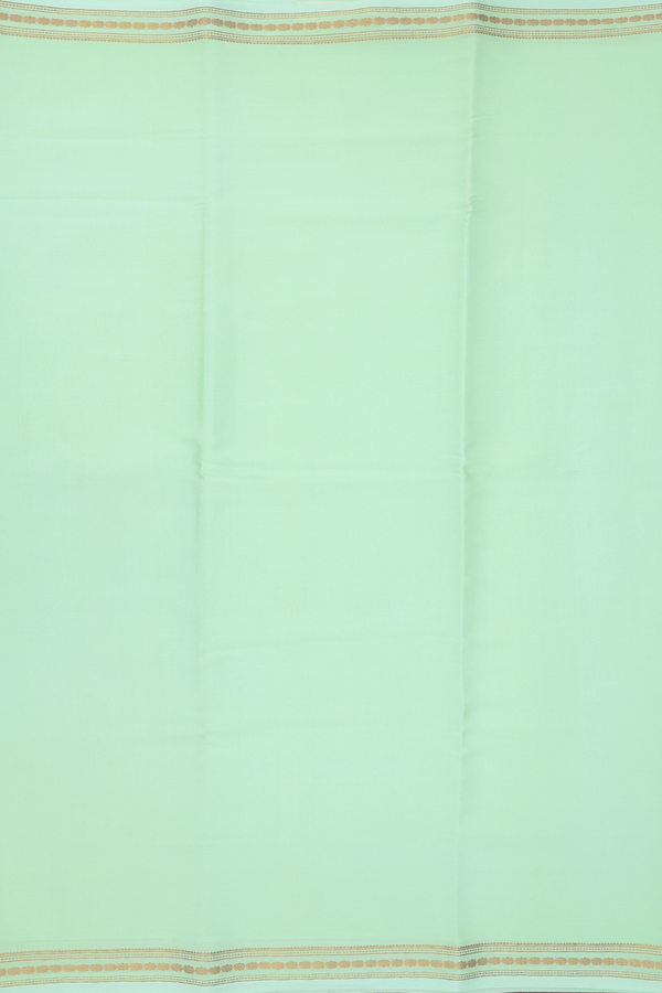 Mysore Silk Saree In Mint Green With Zari Border