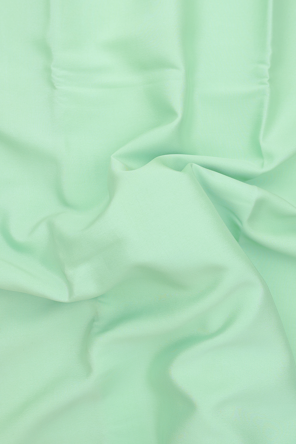 Mysore Silk Saree In Mint Green With Zari Border