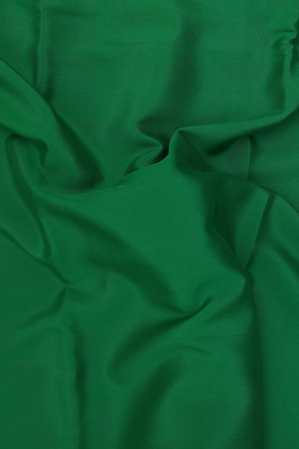 Mysore Silk Saree In Emerald Green With Contrast Border