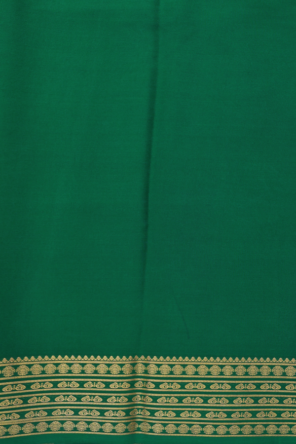 Mysore Silk Saree In Crimson Red With Contrast Border
