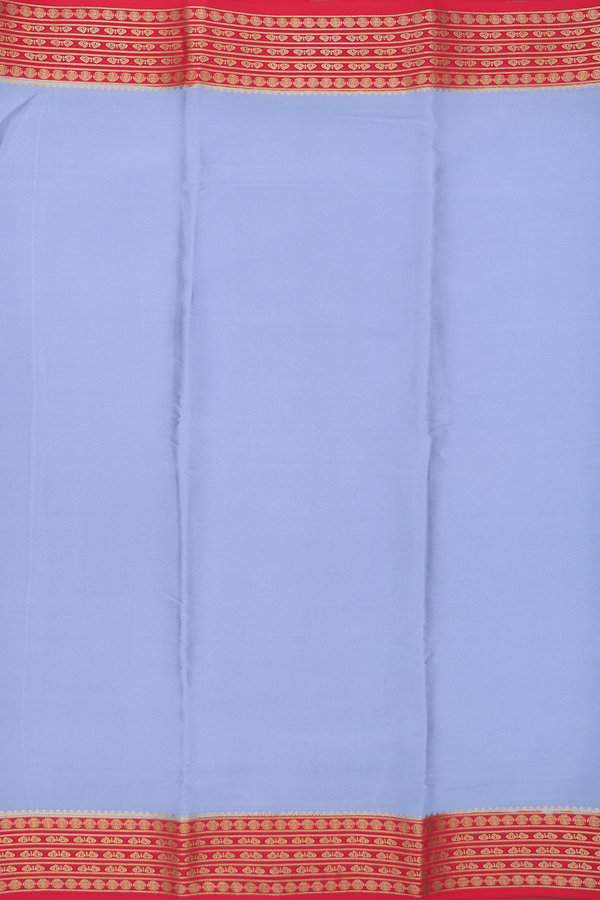 Mysore Silk Saree In Grey With Contrast Border