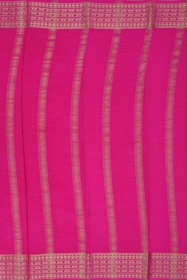 Mysore Silk Saree Plain Yellow With Contrast Border
