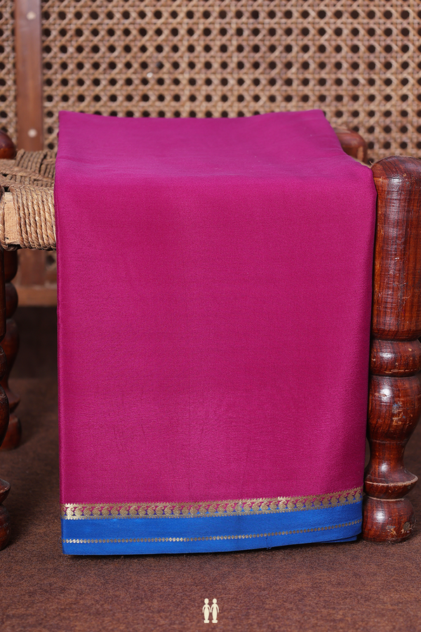 Mysore Silk Saree In Berry Purple With Contrast Border