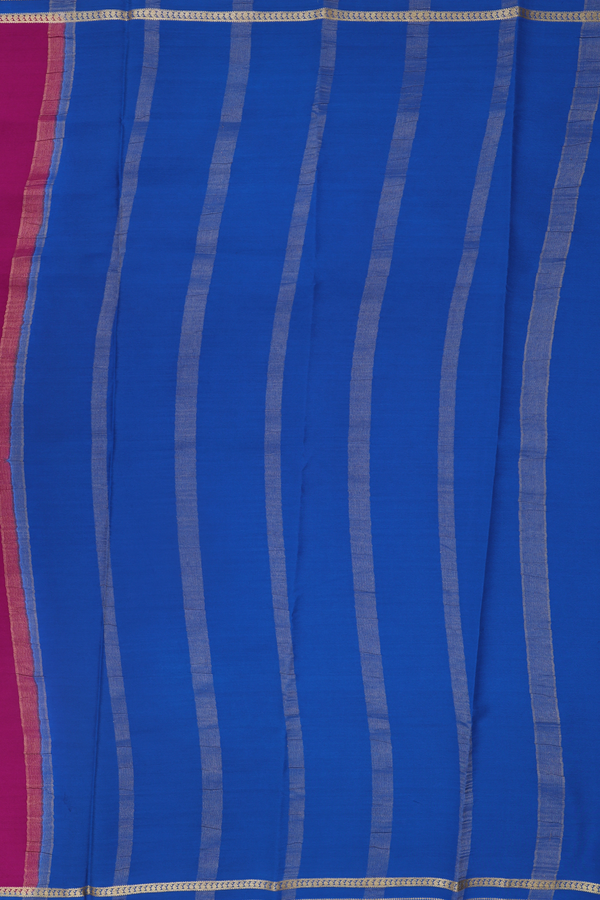 Mysore Silk Saree In Berry Purple With Contrast Border