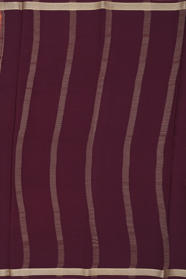 Mysore Silk Saree In Spiced Orange With Contrast Border