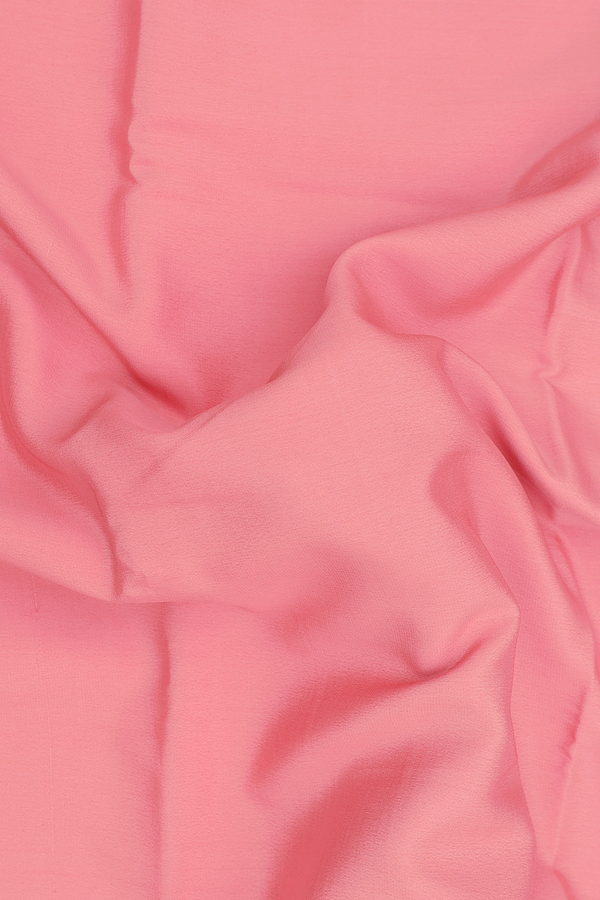 Mysore Silk Saree In Peach Pink With Contrast Border