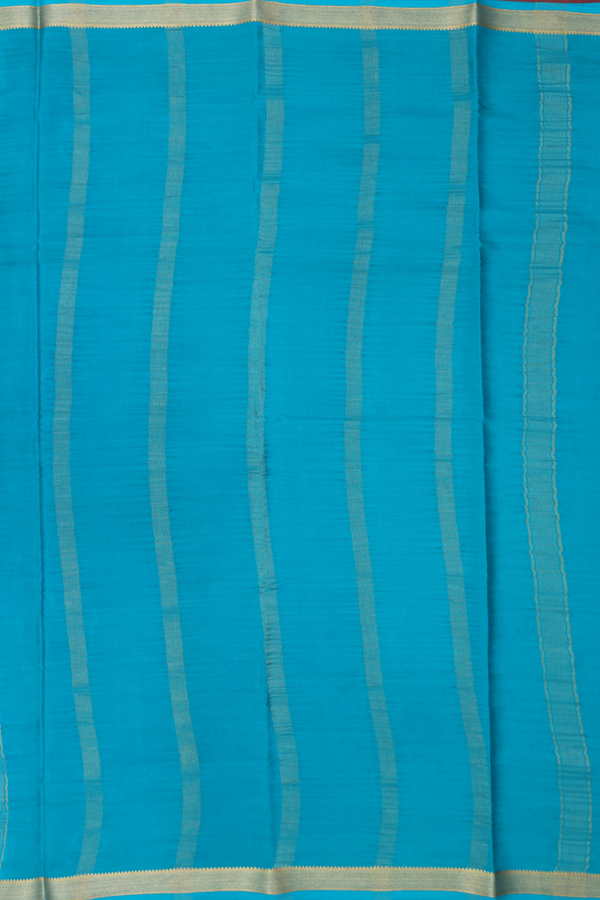Mysore Silk Saree In Tiffany Blue With Contrast Border