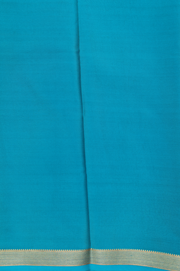 Mysore Silk Saree In Tiffany Blue With Contrast Border