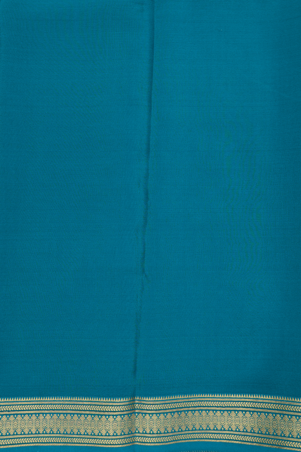 Mysore Silk Saree In Light Blue With Geometric Design