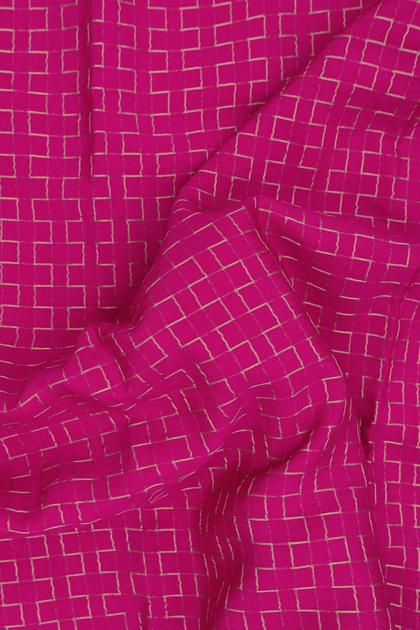 Mysore Silk Saree In Magenta With Geometric Design