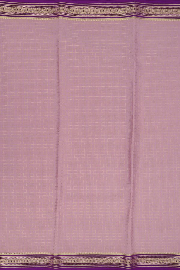 Mysore Silk Saree In Dusty Rose With Geometric Design