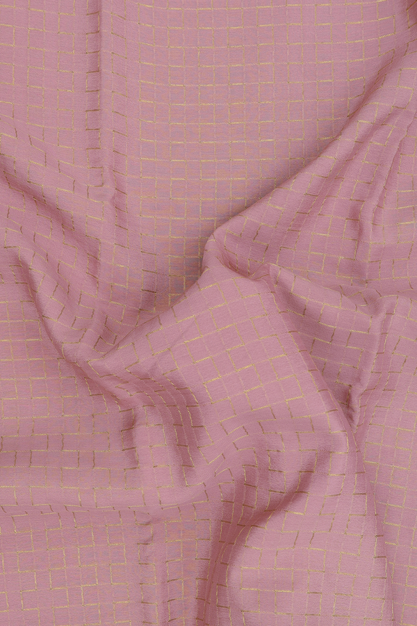 Mysore Silk Saree In Dusty Rose With Geometric Design