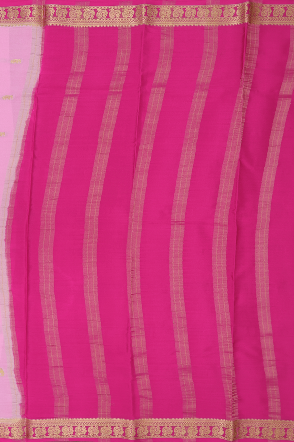 Mysore Silk Saree In Pink With Elephant Buttas