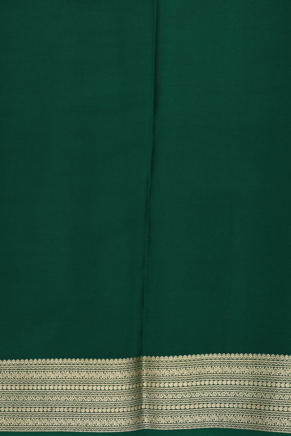 Mysore Silk Saree In Green With Zari Border
