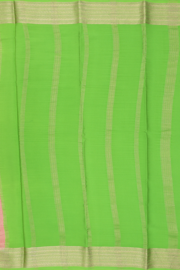 Mysore Silk Saree In Orange With Contrast Border
