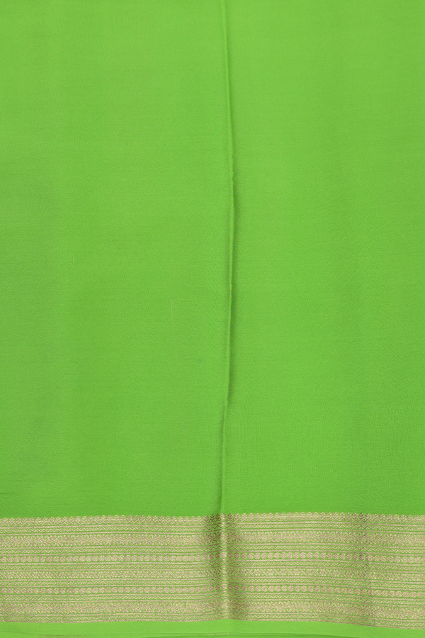Mysore Silk Saree In Orange With Contrast Border
