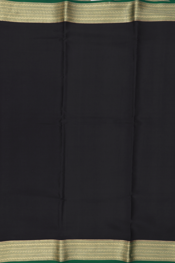 Mysore Silk Saree In Black With Contrast Border