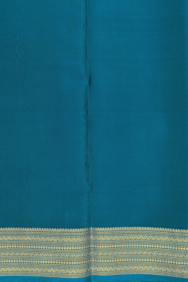 Mysore Silk Saree In Light Blue With Contrast Border