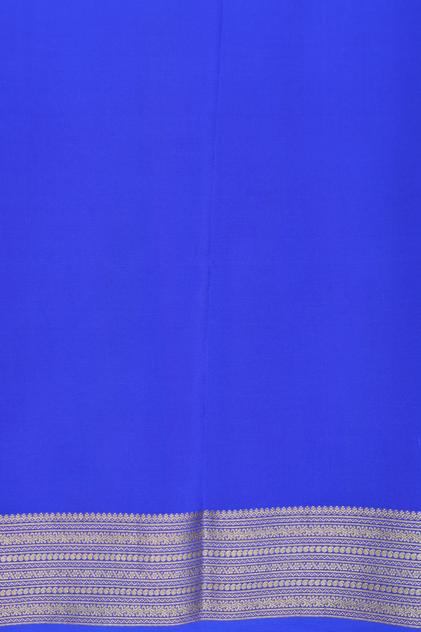 Mysore Silk Saree In Bluish Green With Contrast Border