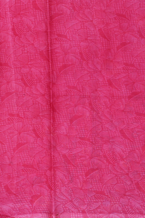 Printed Silk Saree In White With Floral Design