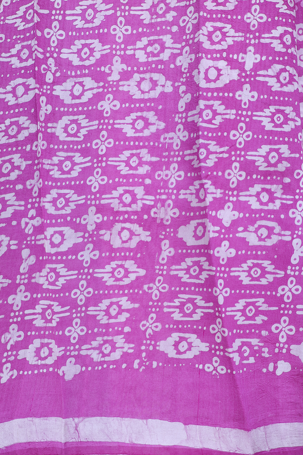 Printed Silk Saree In Orchid Purple With Chakram Design