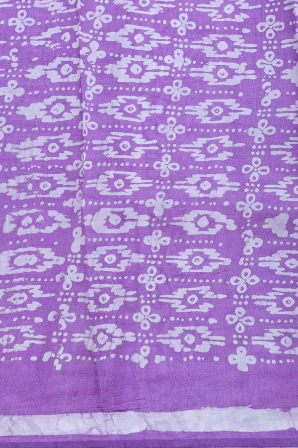 Printed Silk Saree In Purple With Allover Design