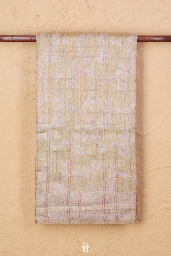 Tussar Silk Saree In Light Brown With Allover Design