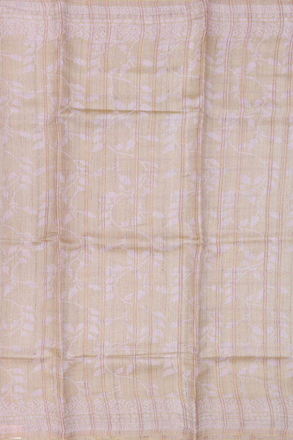 Tussar Silk Saree In Light Brown With Allover Design