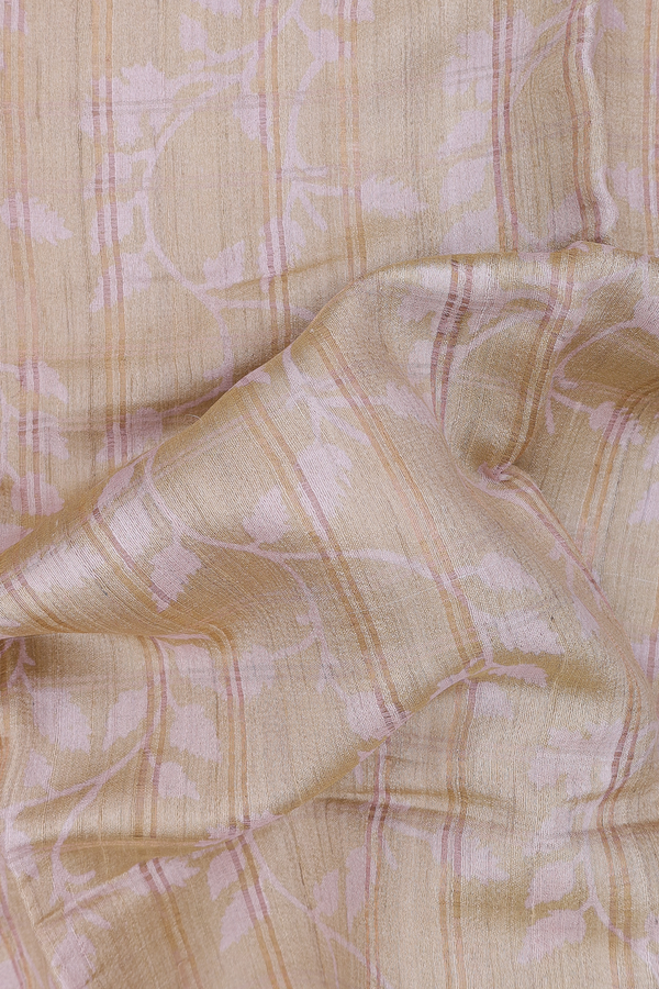 Tussar Silk Saree In Light Brown With Allover Design