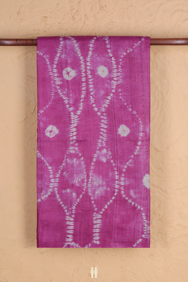 Tussar Silk Saree In Purple Rose With Ogee Design