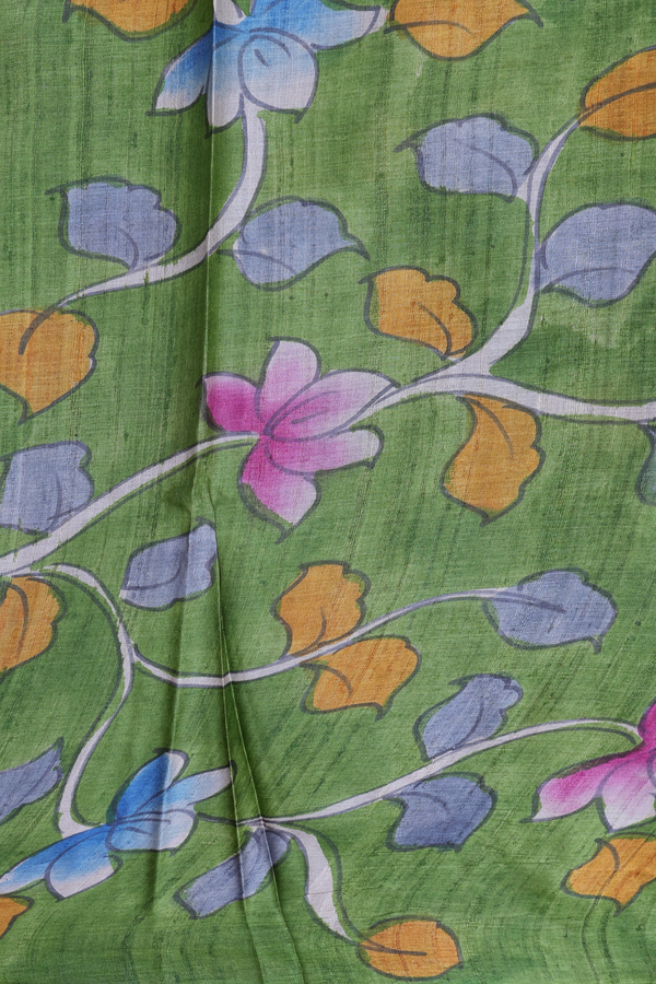 Tussar Silk Saree In Purple Rose With Ogee Design