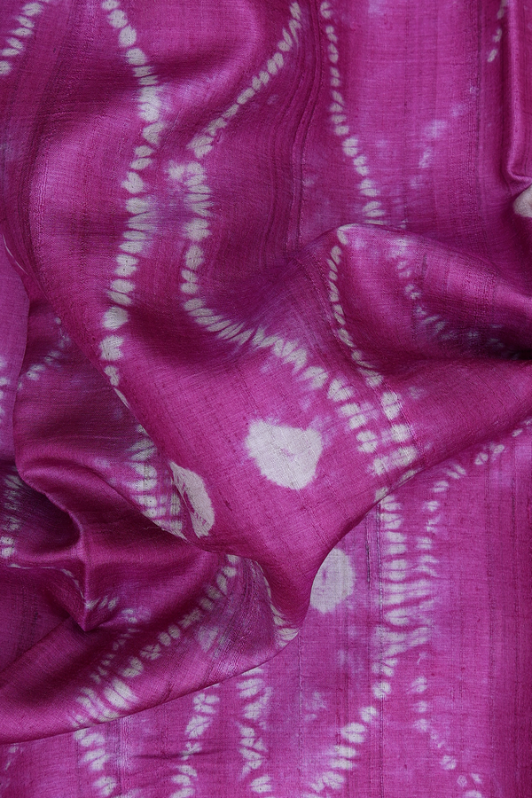 Tussar Silk Saree In Purple Rose With Ogee Design