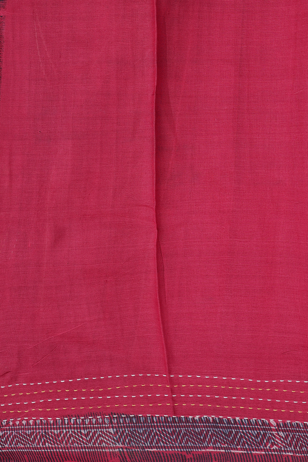 Tussar Silk Saree In Crimson Red With Printed Design
