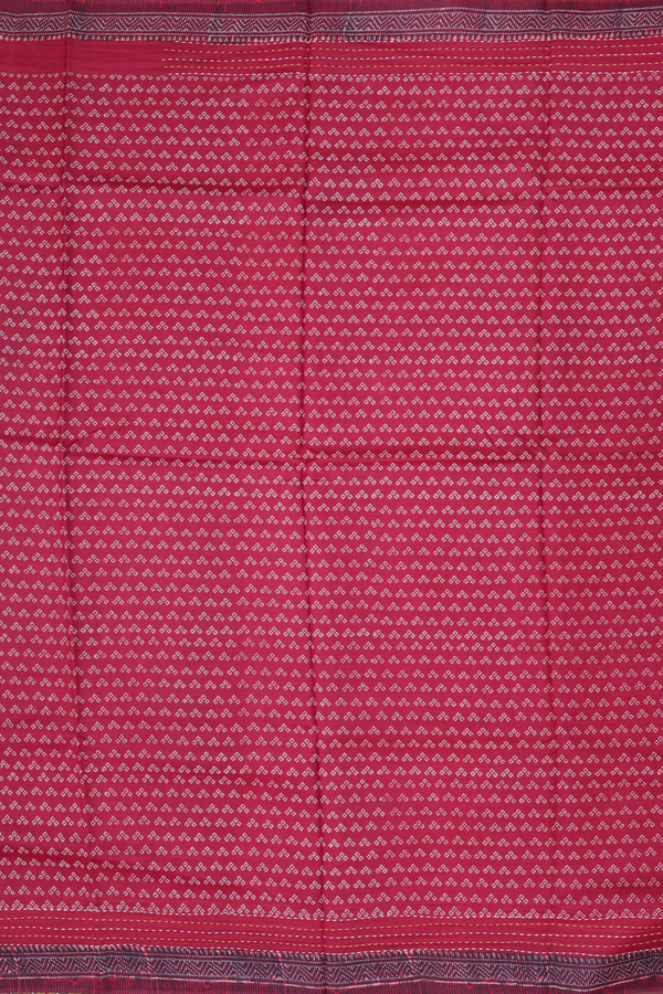 Tussar Silk Saree In Crimson Red With Printed Design