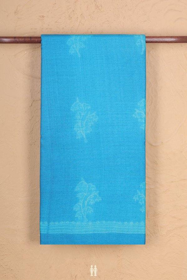 Tussar Silk Saree In Cerulean Blue With Shibori Design