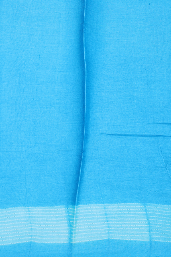 Tussar Silk Saree In Cerulean Blue With Shibori Design
