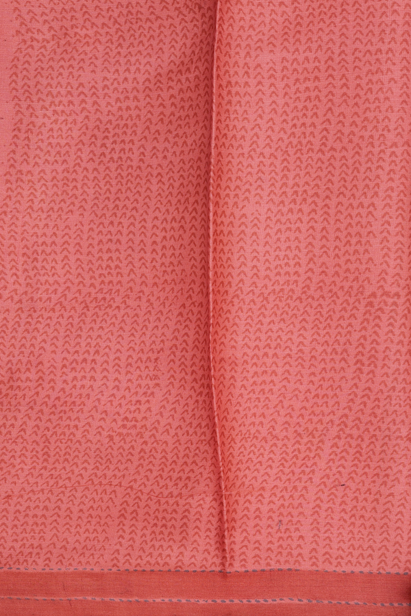 Tussar Silk Saree In Marigold Orange With Floral Design