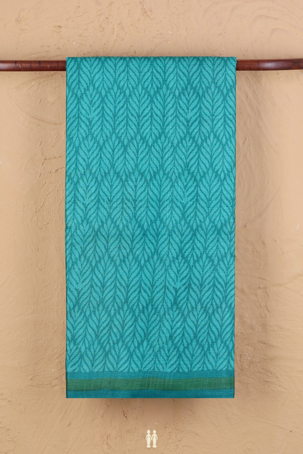 Tussar Silk Saree In Green With Allover Design