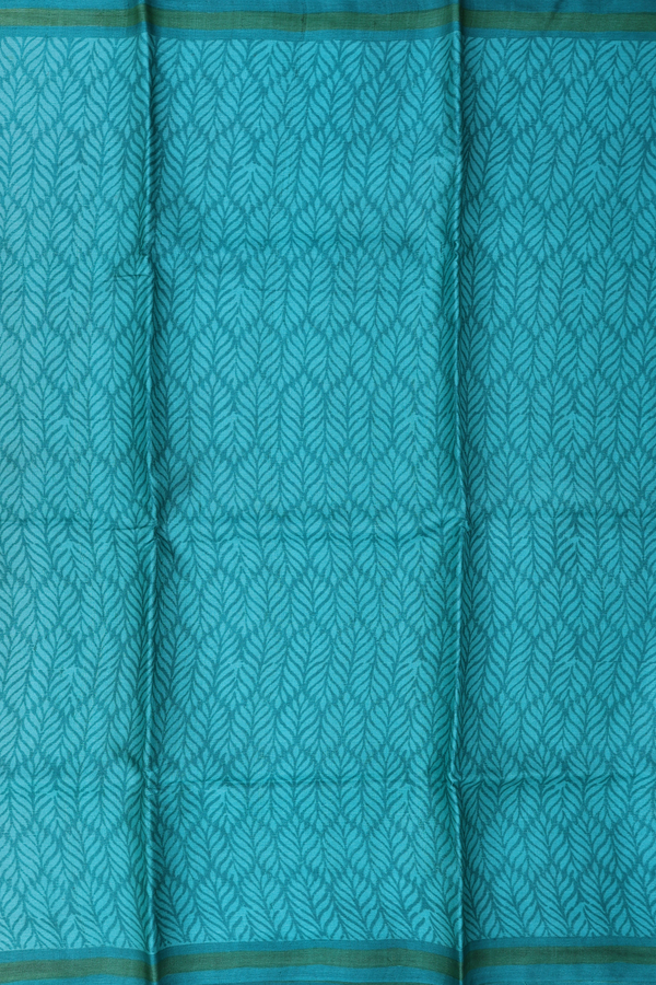 Tussar Silk Saree In Green With Allover Design