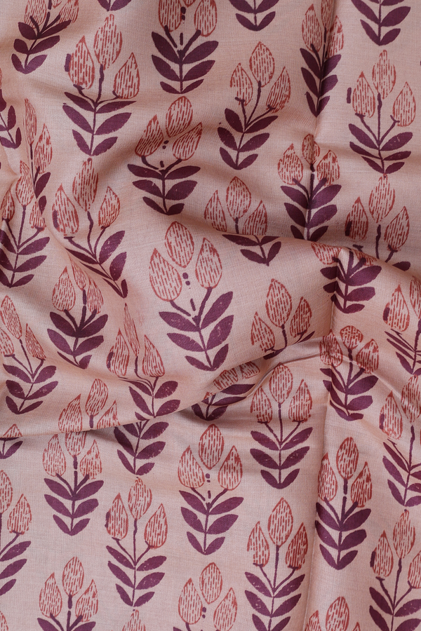 Tussar Silk Saree In Light Brown With Printed Design