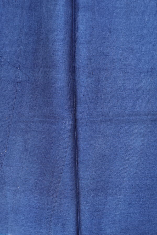Tussar Silk Saree In Green And Blue With Stripes Design