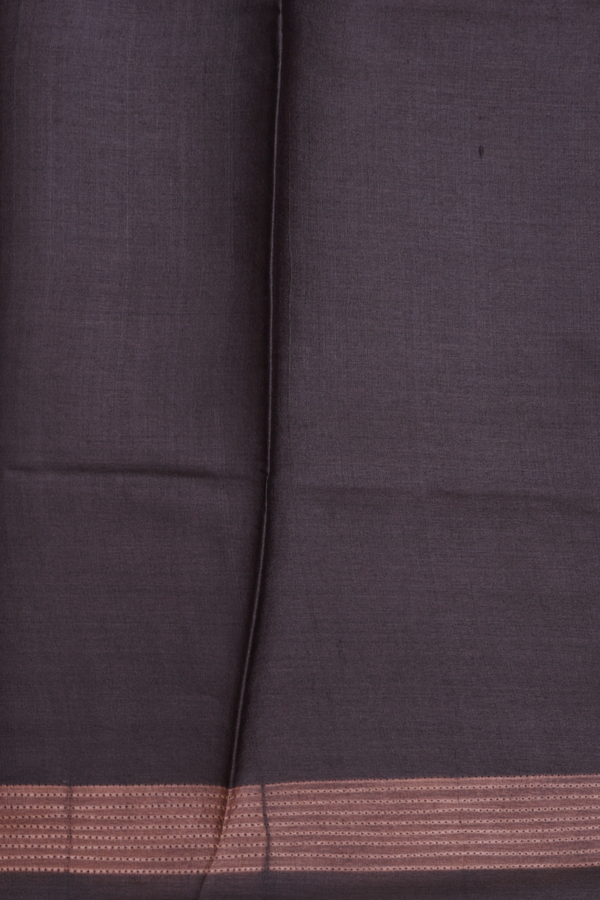 Tussar Silk Saree In Dark Oak Brown With Shibori Design