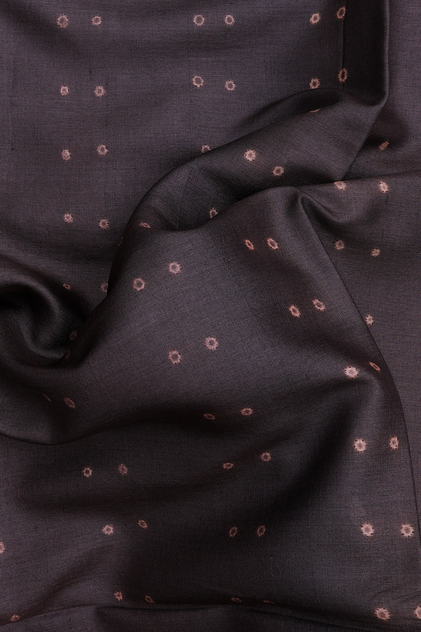 Tussar Silk Saree In Dark Oak Brown With Shibori Design