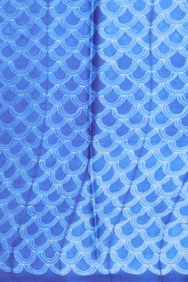 Tussar Silk Saree In Royal Blue With Shibori Design