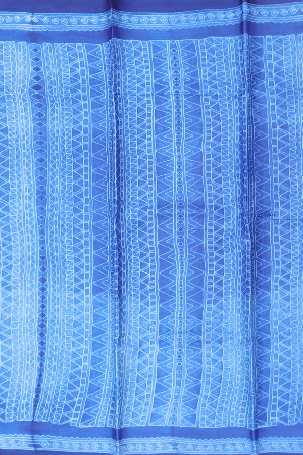 Tussar Silk Saree In Royal Blue With Shibori Design